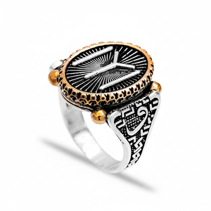Ottoman Signet Design Authentic <b>Men</b> <b>Ring</b> Turkish Handmade Wholesale 925 Sterling Silver <b>for</b> <b>Men</b> - Product Image 2