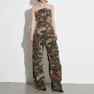 SMO camouflage vêtements femmes hors épaule camouflage combinaison femmes cargo pantalon dames