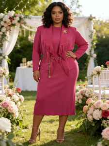 Completo da Donna di Alta Qualità <span class=keywords><strong>con</strong></span> Top Plissettato e <span class=keywords><strong>Frange</strong></span> Abbinato a <span class=keywords><strong>Gonna</strong></span> Media Lunghezza Set Due Pezzi Oversize Stile Miyake per Vendita all'Ingrosso - Product Image 4