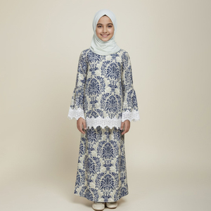 Ropa Islámica Económica, Vestido Estampado para Niña, Abaya, Vestido Tradicional Étnico Musulmán para Niñas, Túnica Infantil, Abaya Infantil, Layyin - Product Image 2