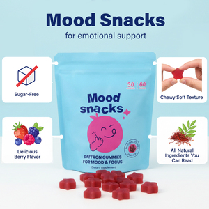 60 Gomitas de Azafrán para Adolescentes, Suplemento Dietético para el Alivio del Estrés <span class=keywords><strong>y</strong></span> la Concentración, Producto de Belleza - Product Image 6