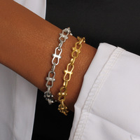 Bracelet pour femme en acier inoxydable plaqué or 18 carats, fait main, motif nœud papillon, style luxe léger, tendance, best-seller transfrontalier