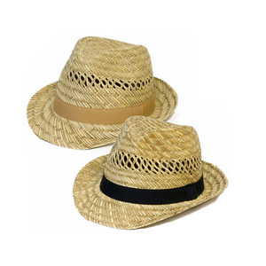 Custom Natural Straw Trilby Fedora Hat Promotional Category
