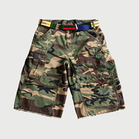 Shorts cargo camouflage pour homme avec logo personnalisé, multi-poches, coupe large, jorts, délavage vintage, coton, streetwear, pantalon d'été, OEM ODM