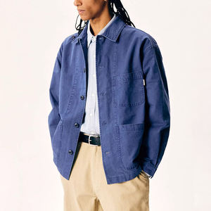 Giacca Vintage in Twill di Cotone OEM per Uomo, Abbigliamento da Lavoro Francese con Decorazione a Bottoni, Traspirante, Taglie Forti per la <span class=keywords><strong>Stagione</strong></span> Autunnale - Product Image 1