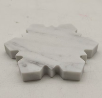 Sous-verre en marbre écologique, design neige, personnalisé, unique, 100% naturel, épaisseur 1,2 cm, style nordique, diamètre 10 cm, personnalisable