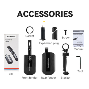 Guardabarros Trasero de Plástico para Bicicletas de Montaña y Carretera ROCKBROS, Guardabarros Telescópico Plegable de 430 g, 1 Año de Garantía - Product Image 6