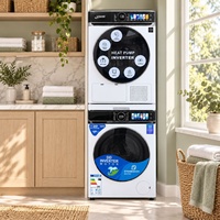 White Home Laundry 15KG Washer and Heat Pump Dryer Set DD Inverter Steam Wash Stackable 220V 50Hz OEM Wholesale