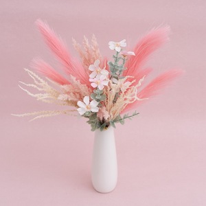 Bouquet d'herbe de la pampa artificielle Rose Home Bleze, fleurs roses et blanches, arrangement décoratif portable pour la maison et la décoration de mariage - Product Image 2