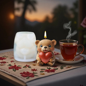Dumo Bear Shaped <b>Candle</b> Silicone <b>Mold</b> for DIY Handmade Wax Making, Reusable Flexible <b>Mold</b> for Soap, Resin, Scented <b>Candles</b> - Product Image 3