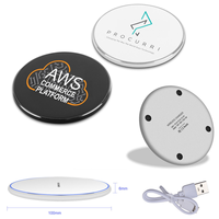 Chargeur sans fil portable ultra-fin 15W rond avec anneau lumineux LED, charge rapide, chargeur sans fil universel pour tous les smartphones
