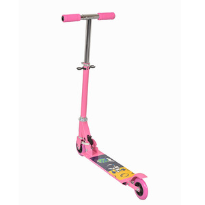 Trottinette pliable à deux roues pour enfants de 3 ans et plus, rose avec design spatial, hauteur réglable pour garçons et filles - Product Image 2