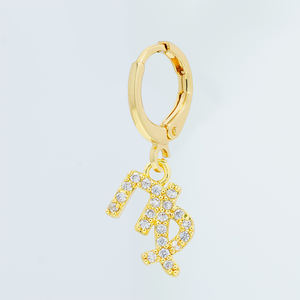 Zodiaco constelación pendientes zirconia cúbica al por mayor <span class=keywords><strong>2023</strong></span> recién llegados zirconia pendientes diamante aro pendientes moda CZ joyas - Product Image 6