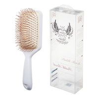 Boîte d'emballage en plastique recyclé écologique transparente pour brosse à cheveux et peigne, outils cosmétiques et de maquillage avec logo personnalisé en relief