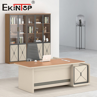 Table de direction Ekintop en forme de L, table de direction en mélamine, bureau moderne pour cadre