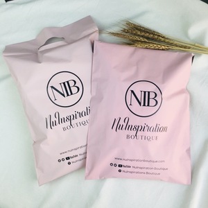 biodegradable waterproof pink poly mailer mailing bags shipping envelope delivery courier plastic package bag with handle