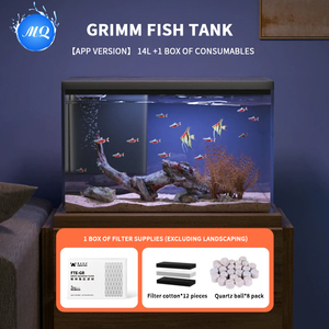 卸売超白透明曲げガラス水槽小型生態5 1塩水水族館シリンダー家庭用ボックスパッキング - Product Image 6