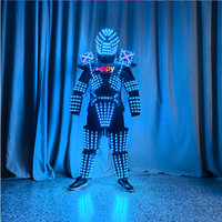 Costume de robot LED polychrome, danseur de scène, lumières rvb, vêtements lumineux LED de performance avec gants laser pour discothèque