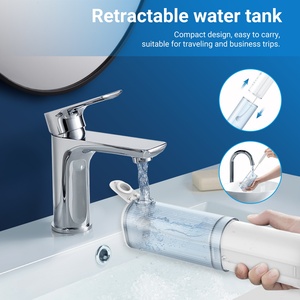 <span class=keywords><strong>Brosse</strong></span> à dents électrique portable 2-en-1 étanche IPX7 rechargeable avec jet d'eau, 2 modes, brossette à dents électrique et irrigateur buccal, têtes en plastique remplaçables - Product Image 2