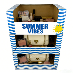 Boîte d'affichage en papier ondulé pour supermarché, emballage de vente au détail, logo personnalisé, pour sacs à main, cosmétiques - Product Image 1