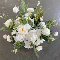 Composition florale moderne de 30 cm pour centre de table de mariage, avec verdure et roses blanches en soie, pour réception de jardin, NOUVEAU modèle élégant