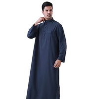 Nouvelle Robe Traditionnelle Arabe Musulmane pour Hommes à Col Montant, Coupe Ample, Vêtements de Haute Qualité en Gros, Nouveaux Styles Tendance
