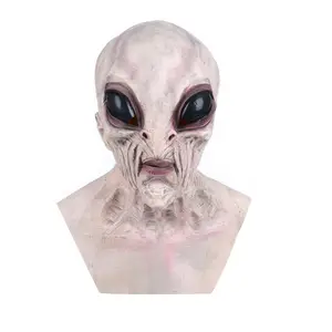 Halloween Scary Thema Party Full Face Jurk Up Latex Hoofd Masker Terroristische Aliens Masker Aangepaste Masker