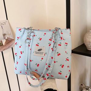 Sacs à main d'usine I-0548, sac fourre-tout grande capacité, motif cerise, sac à main pour étudiante, sac à main en cuir pour femme - Product Image 2