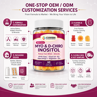Gummies MTHF Folate Oméga 3 Fraise OEM Personnalisé Marque Privée Inositol Qualité Supplémentaire Usine Propre