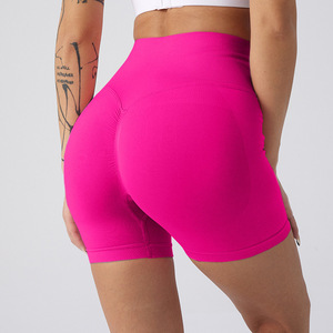 Shorts de sport et de yoga pour femme, taille haute, coupe trois-quarts, effet <span class=keywords><strong>mat</strong></span>, sans coutures, à taille en V, couleur unie, séchage rapide, anti-plis - Product Image 6