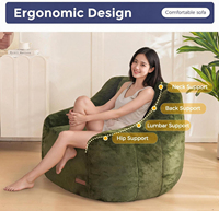 Fauteuil pouf de luxe en fausse fourrure compressée, dossier haut, très populaire en ligne