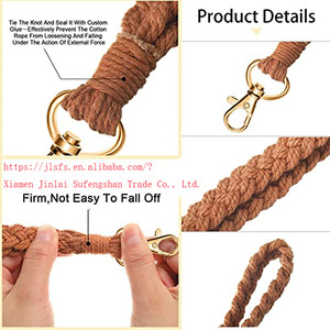 Correa <span class=keywords><strong>de</strong></span> <span class=keywords><strong>algodón</strong></span> trenzada con nudos, hecha a mano, estilo bohemio, <span class=keywords><strong>para</strong></span> llaves, tarjetas, pulsera, llavero <span class=keywords><strong>de</strong></span> <span class=keywords><strong>macramé</strong></span>. - Product Image 4