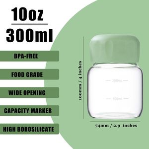 Bouteilles réutilisables en verre à liqueur claires petites bouteilles d'eau mignonnes de 300 ml bouteilles de jus en verre de 10 oz pour Kombucha - Product Image 4