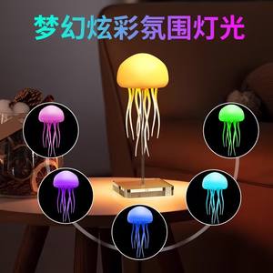 Lámpara de Escritorio Recargable RGB con 7 Colores Cambiantes, Lámpara de Noche LED con Medusas Dinámicas Flotantes para Jardín, Dormitorio o Exteriores - Product Image 4