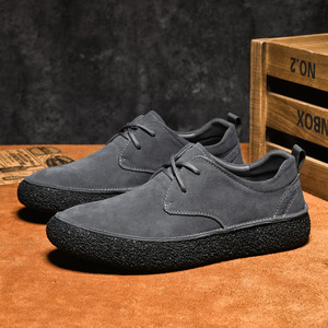 Zapatos de Cuero <span class=keywords><strong>Mate</strong></span> Mercerizado Antideslizantes con Punta Baja, Estilo Vintage Zhongbang, Zapatos Casuales para Hombre con Suela Gruesa y Transpirable - Product Image 2