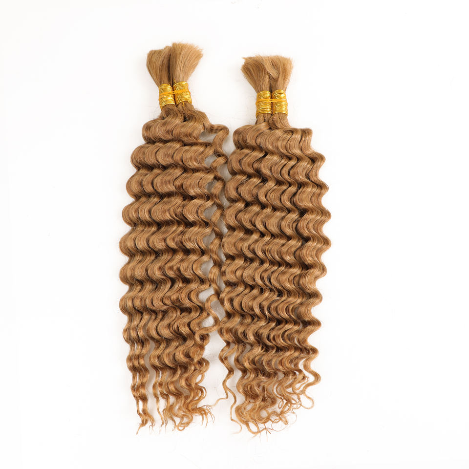 Hot Selling Human Hair Extensions 100% Natural Hair for Wholesale Deep Wave Human Hair Bulk for Braiding