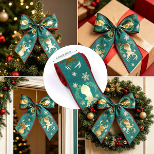Fita de Natal Vermelha e Verde de 6,3cm com Borda de Plush Branca para Festas - Product Image 6