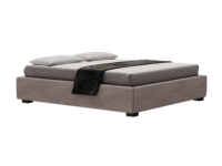 Lit rembourré moderne en tissu, cadre de lit en bois massif, style plateforme capitonnée, taille personnalisée, mobilier de chambre à coucher