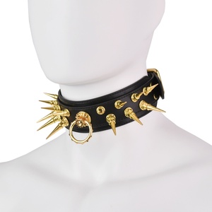 Collar de tracción con púas metálicas SM para entrenamiento de esclavos, juegos de bondage, diversión, collar de alta calidad, fetiche, juego de roles, juguetes sexuales para adultos al por mayor - Product Image 3
