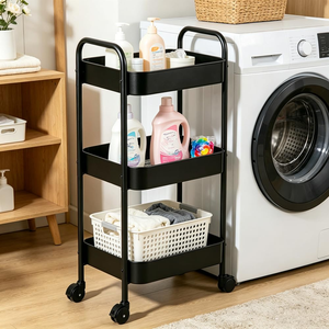 3 Tier Rolling <b>Storage</b> <b>Cart</b> Heavy Duty Mobile Utility <b>Cart</b> Multi Purpose Metal Organizer Trolley with Wheels - Product Image 3