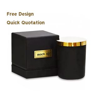 Caja de papel negra personalizada, embalaje de velas, caja de regalo para velas, paquete de papel, caja de empresa - Product Image 1