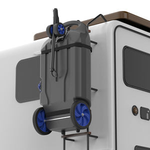 Réservoir de déchets portable pour camping-car de 34 gallons, bleu, avec 4 roues et en matériau HDPE/ABS, comprend un tuyau d'évacuation pour camping-car - Product Image 1