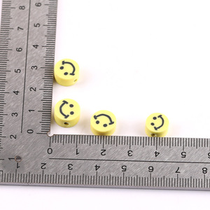Cuentas de arcilla polimérica con cara sonriente, redondas de 6mm, accesorios para hacer joyas DIY, materiales para pulseras y collares - Product Image 4