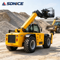 SDNICE Chariot télescopique 4x4 de 18 m et 4 tonnes avec moteur diesel, direction par griffe, nivellement automatique et attache rapide disponible