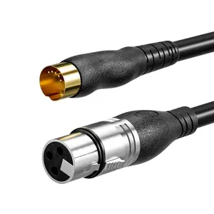 Factory OEM 5 Pin Din MIDI Cable Male to 3Pin XLR Plug Black Male Audio MIDI to XLR Connector Interface Jack Plug Wire Cord