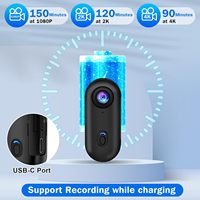 Caméra d'action 4K, petite caméra corporelle avec clip à ressort, vlogging portable, caméra de casque pour le cyclisme, la moto