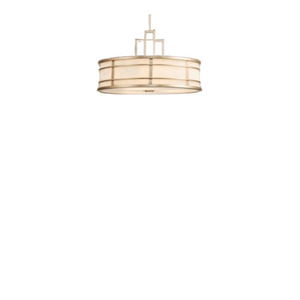 Modern Chinese Style Round Fabric LED Pendant <b>Light</b> E27 Single Head For Living Room Bedroom Dining Room Study Warm White <b>Light</b> - Product Image 5