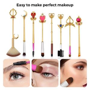 Lot de 8 pinceaux de maquillage professionnels <span class=keywords><strong>Sailor</strong></span> <span class=keywords><strong>Moon</strong></span> Magic Girl pour estomper la poudre, personnalisables avec logo privé, OEM, ODM, en gros - Product Image 4
