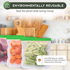 Non-woven Reusable Food Storage <b>Bags</b> BPA FREE Freezer <b>Bags</b> EXTRA THICK Leakproof Reusable Lunch <b>Bag</b> for Salad Fruit - Product Image 4