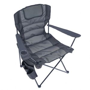 Modern Outdoor <b>Double</b> Layer Picnic <b>Chair</b> Comfortable Folding <b>Camping</b> Armrest Side Pocket Metal Outdoor Furniture for Park Use - Product Image 3